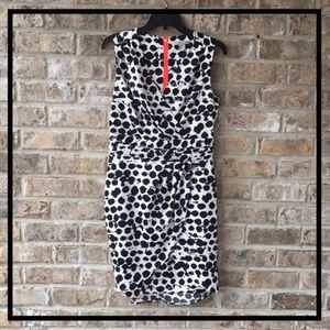 H&M BLACK & WHITE DOT MOCKWRAP DRESS SLEEVELESS